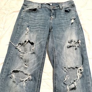 Eunina Low Rise Boyfriend Crop Jeans, size 1